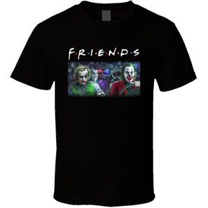 Friends Batman Joker Mashup Parody Graphic Tee Shirt Funny Retro Comic T-Shirt
